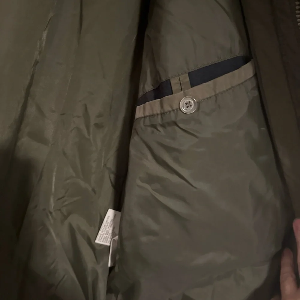 Luhta (Finland) Olive Green Long Trench Coat Vintage - Picture 7 of 12